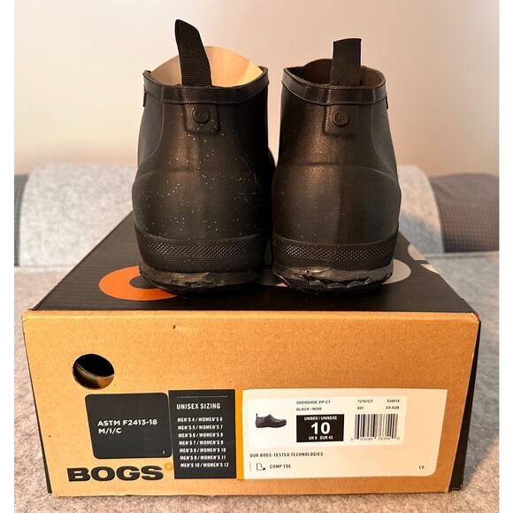 Bogs Overshoe Zip Comp Toe Waterproof Boot Black Size US10 M EUR43 unisex main image 4